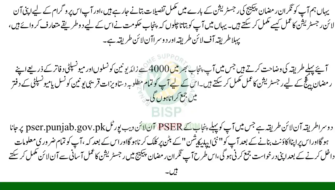 Registration Process for Nigahban Ramadan Package in 2025