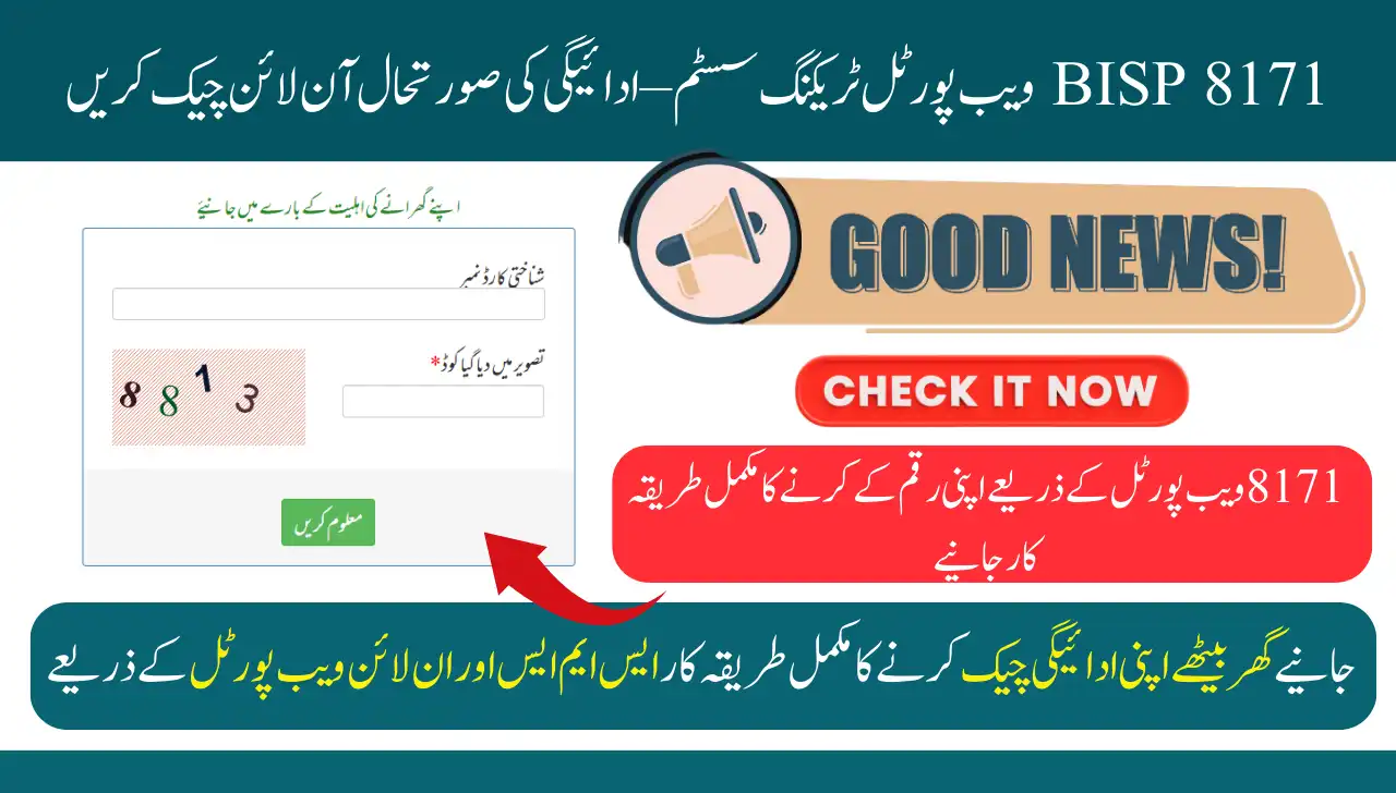 BISP 8171 Web Portal Tracking System – Check Payment Status Online