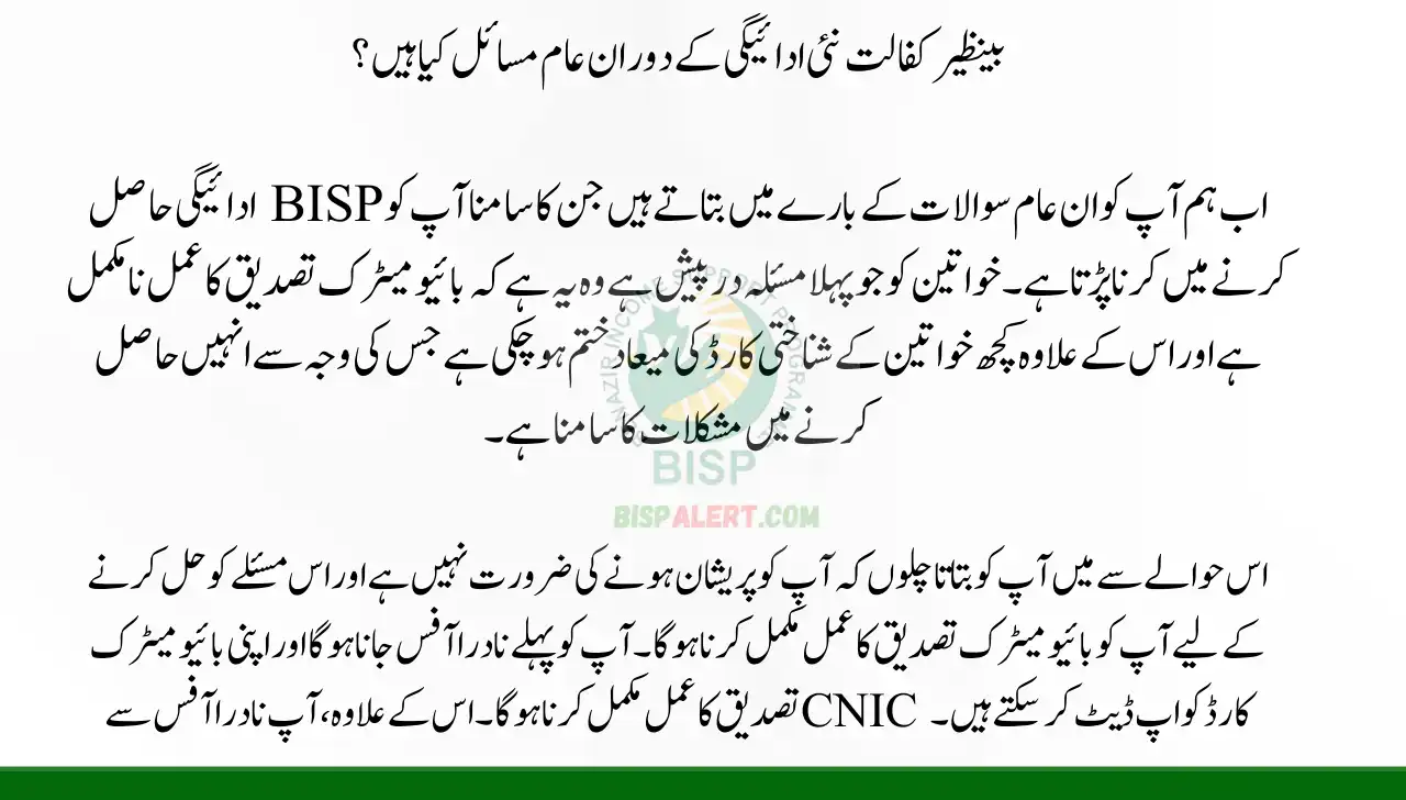 What are the Common Issues During Benazir Kafalat New Payment